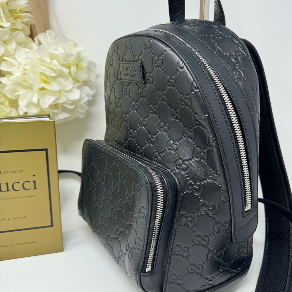 💯Authentic Gucci Black Supreme GG Monogram Mini Backpack - Picture 4 of 7